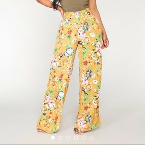 Yellow printed pants